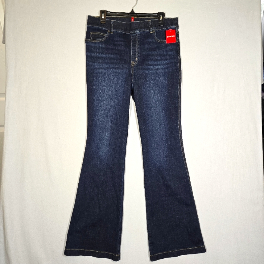 NWT SPANX Dark Midnight Blue Boot Cut Jeans XL